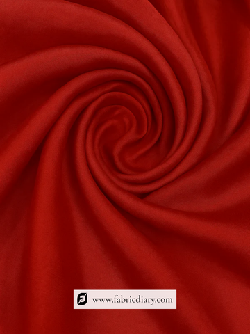 Deep Red Dyed  Linen Satin Fabric