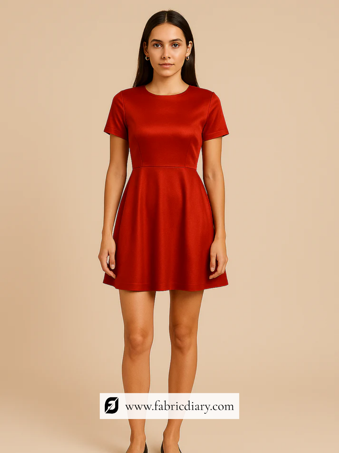 Deep Red Dyed  Linen Satin Fabric