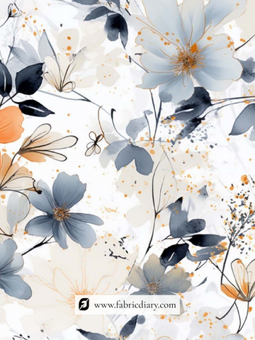 Delicate Floral Printed Pure Santoon RFD Fabric