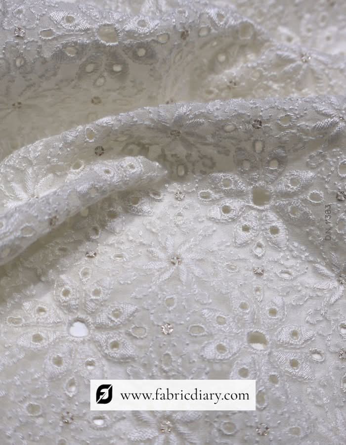 Elegant floral embroidery fabric – wholesale supplier of threadwork fabric
