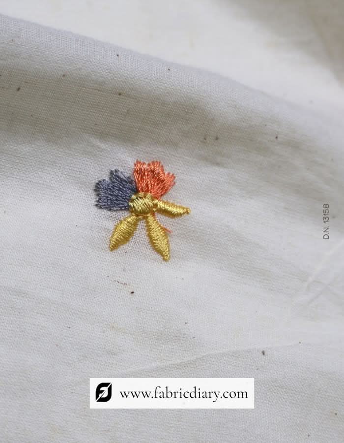 Designer Organic Cotton Motif / Butti Fabric