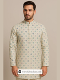 Embroidered malai satin fabric for designer kurtas online
