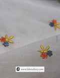 Designer organic cotton fabric with motif embroidery