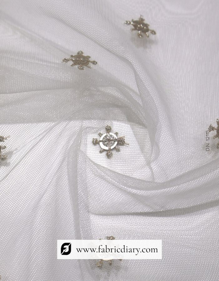 Zari Work Designer Butti Fabric – #25