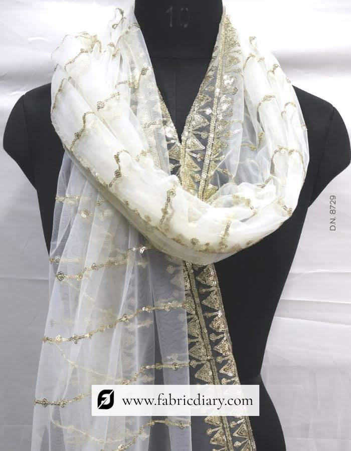Buy designer embroidered dupatta – dyeable scarf fabric for boutiques