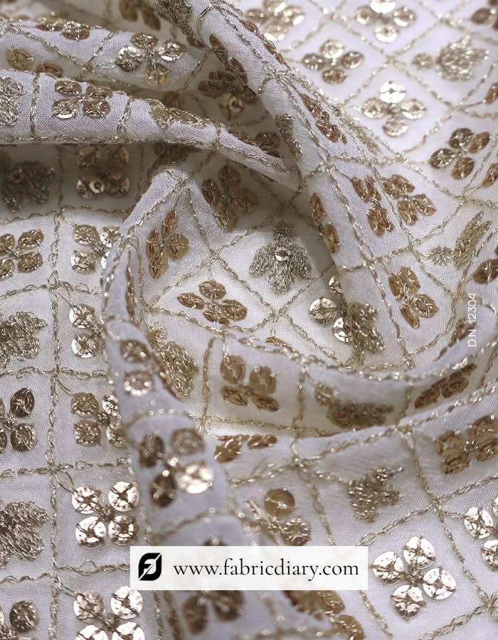 Designer Golden Blouse Fabric for Women