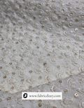 Designer off-white embroidered sherwani fabric for weddings