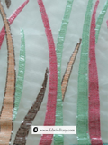 Buy designer multicolor net fabric for bridal dresses