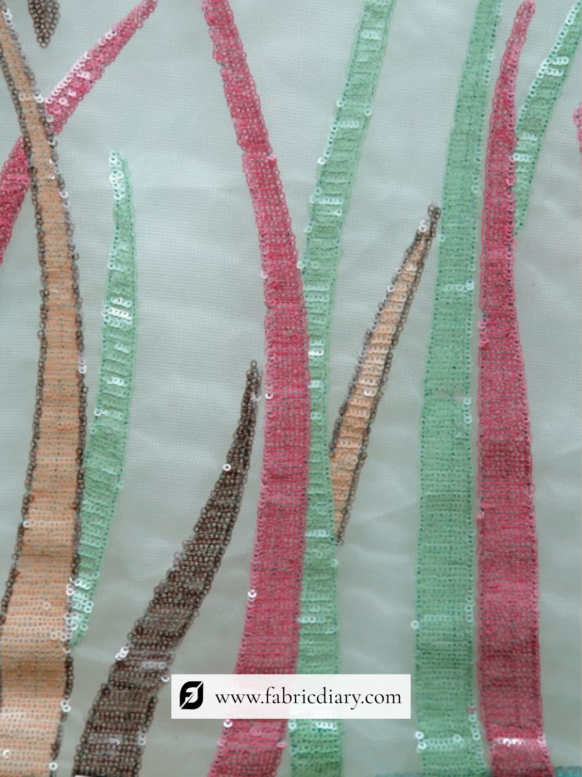 Buy designer multicolor net fabric for bridal dresses
