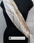 Designer zigzag embroidery dupatta – dyeable textile for women’s wear