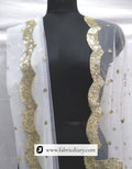 Embroidered dupatta with sequins – dyeable fabric for festivals and parties