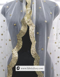Designer dyeable scarf – heavy sequin border for ethnic wear