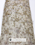 White embroidery with gold base for bridal couture