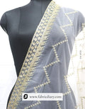 Dyeable embroidered net scarf – gold sequins for women’s ethnic outfits