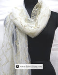 Designer net dupatta – dyeable fabric with golden sequins for bridal wear