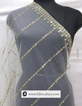 Dyeable net dupatta with gold sequins – embroidered scarf for women