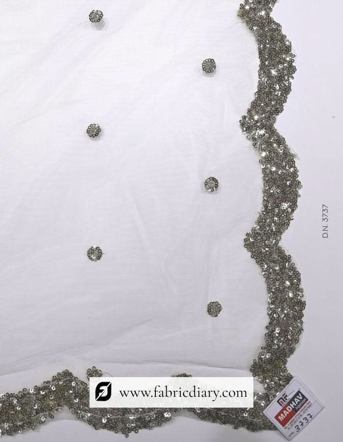 Designer dyeable scarf – gold sequins net for lehenga and ethnic dresses