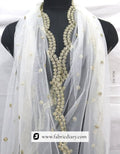 Dyeable designer net dupatta – sequin embroidered scarf for ethnic dresses