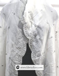 Silver sequin embroidered organza dupatta – dyeable fabric for ethnic wear