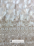 Tissue jacquard with embroidered border work
