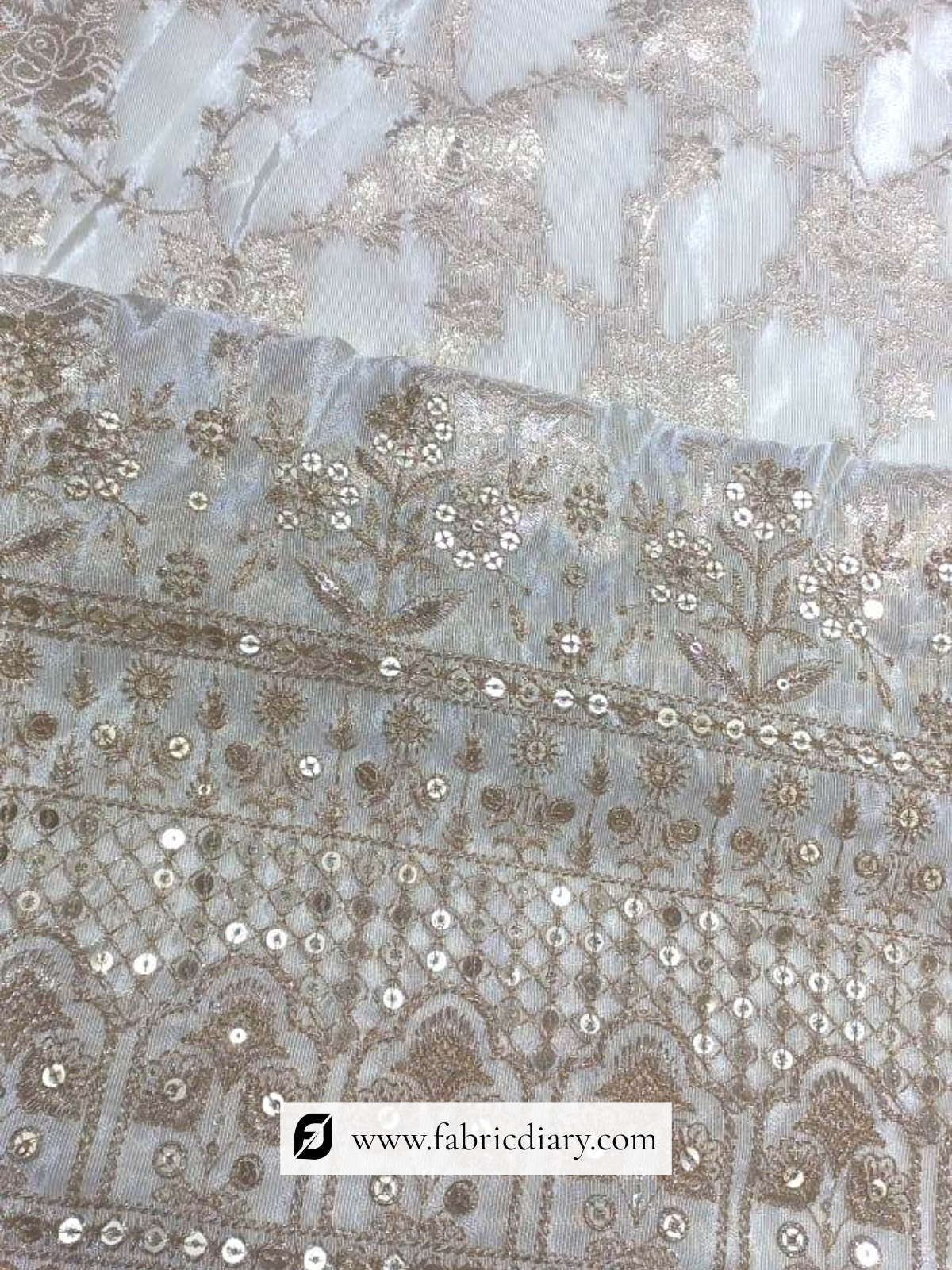 Embroidered Daman Tissue Jacquard Fabric