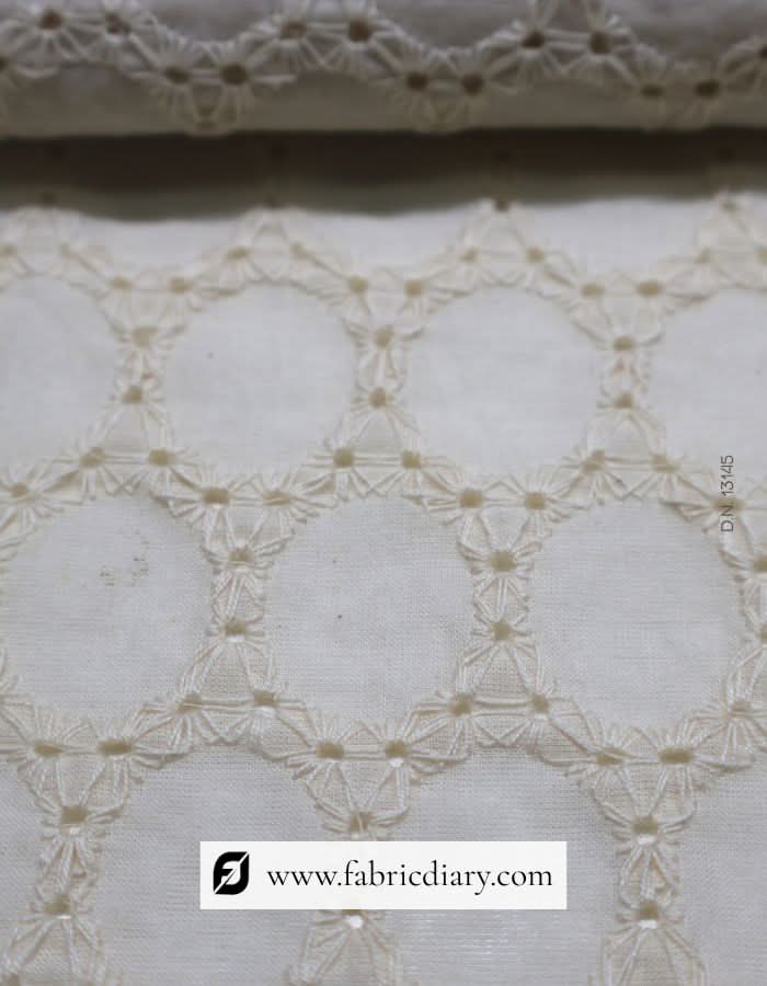 Cotton Schiffli embroidered fabric 44 inches wide
