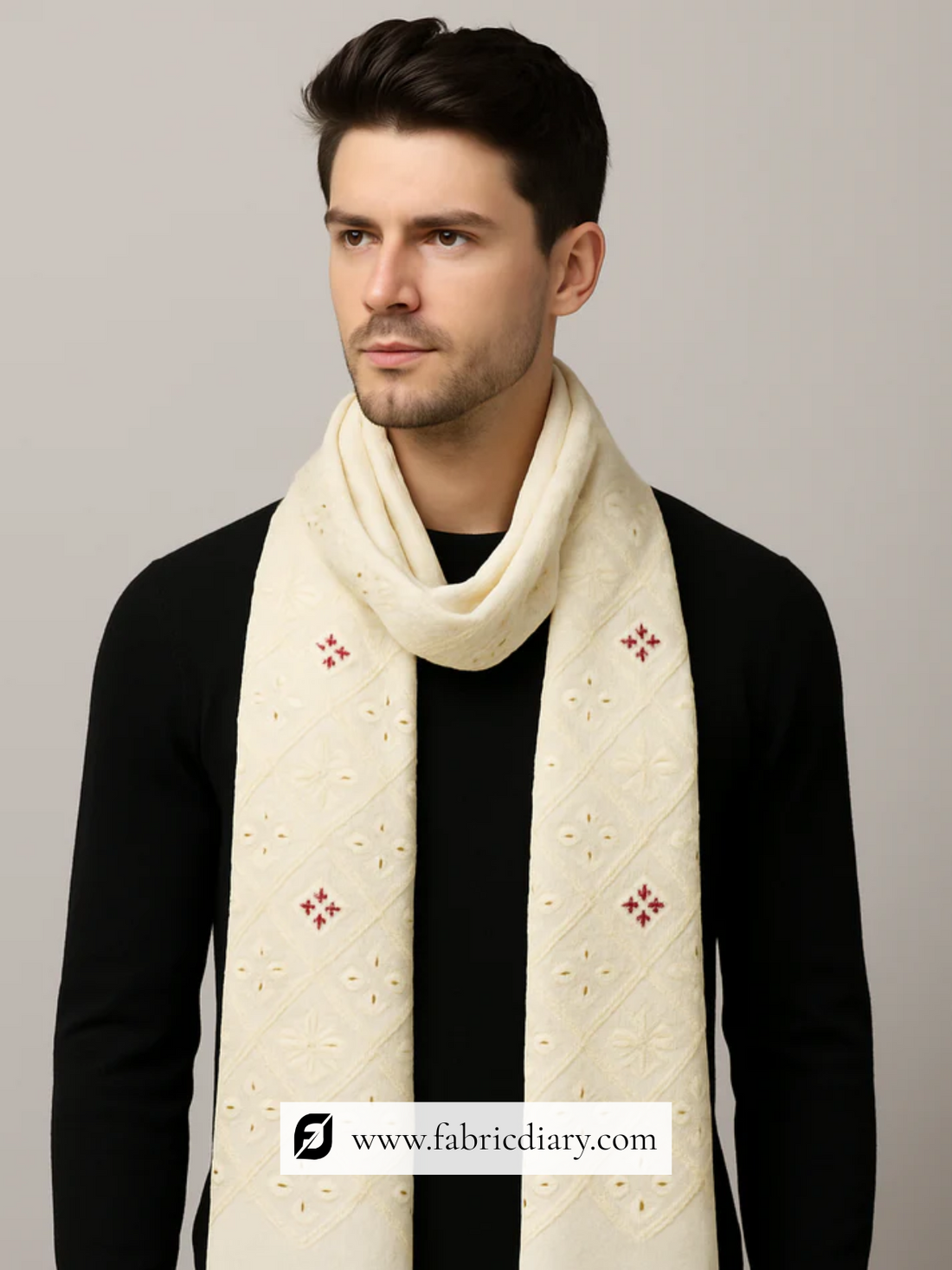 Embroidered Menswear Scarf