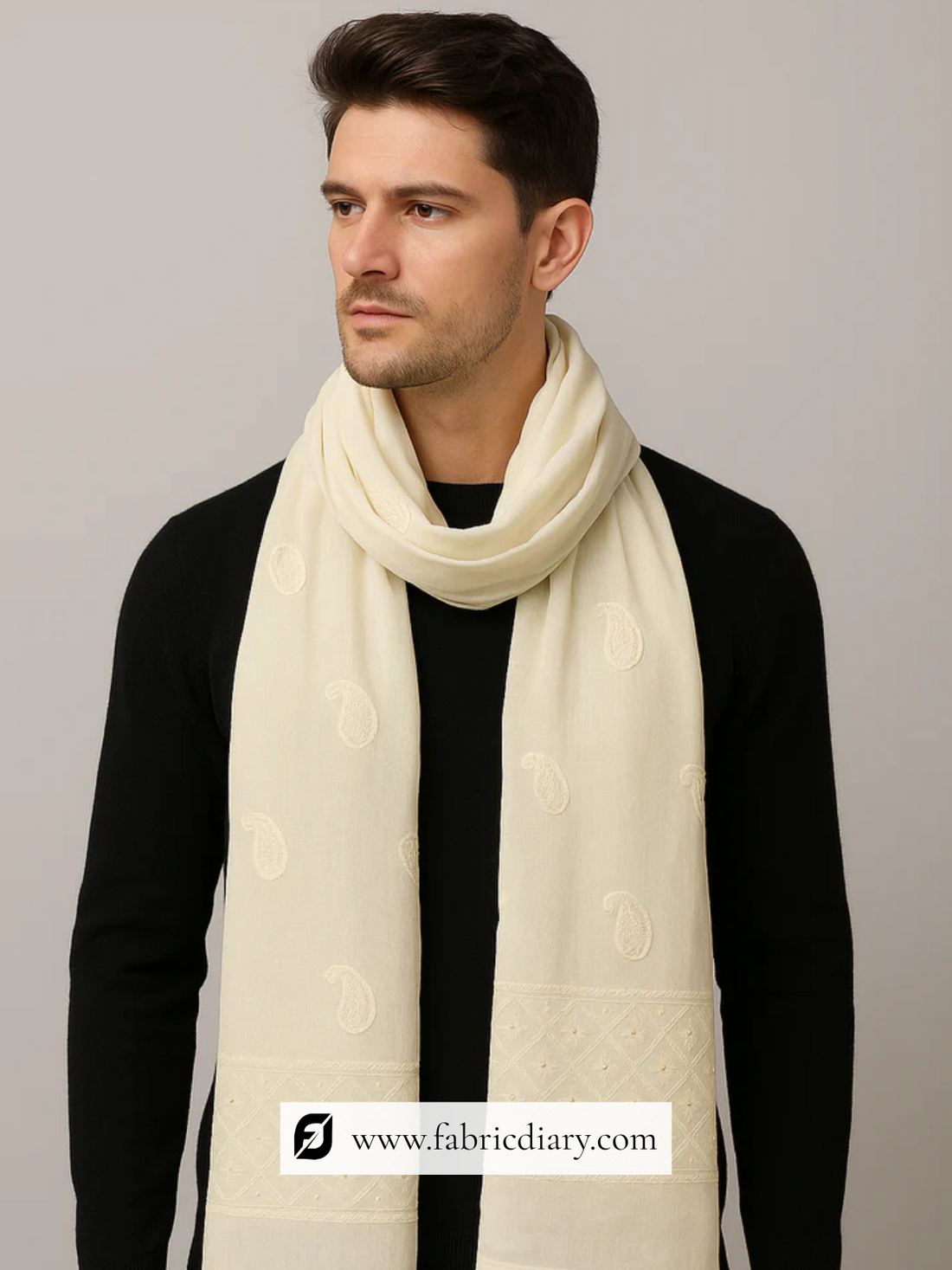 Embroidered Menswear Scarf