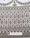 Embroidered lehenga fabric with 3mm sequins and gold detail