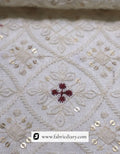 Buy white sherwani sequin embroidered fabric online