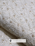 Off white sherwani fabric with classic embroidery
