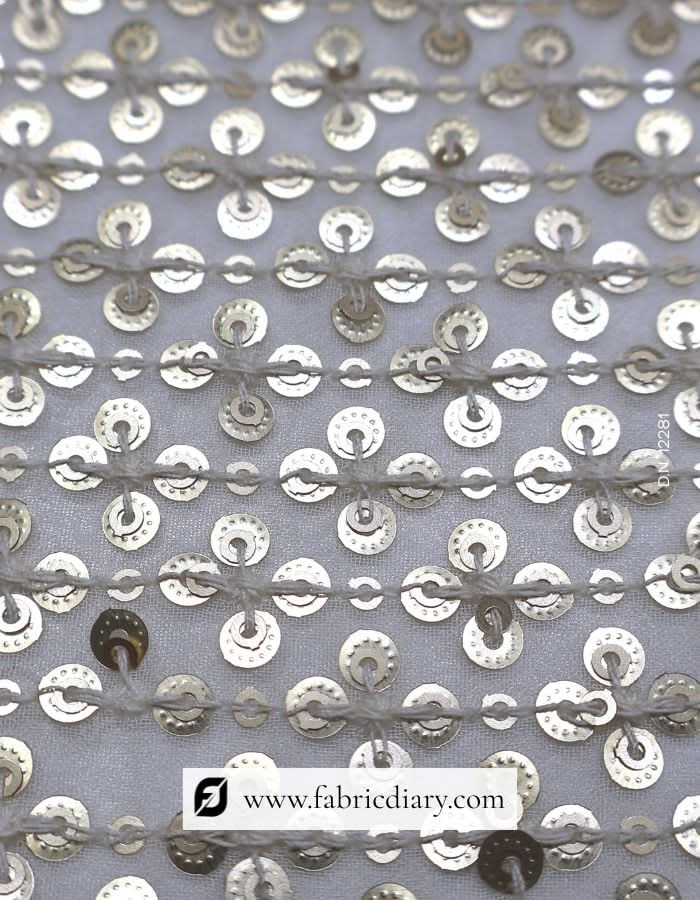 Wholesale embroidered golden sequin blouse fabric