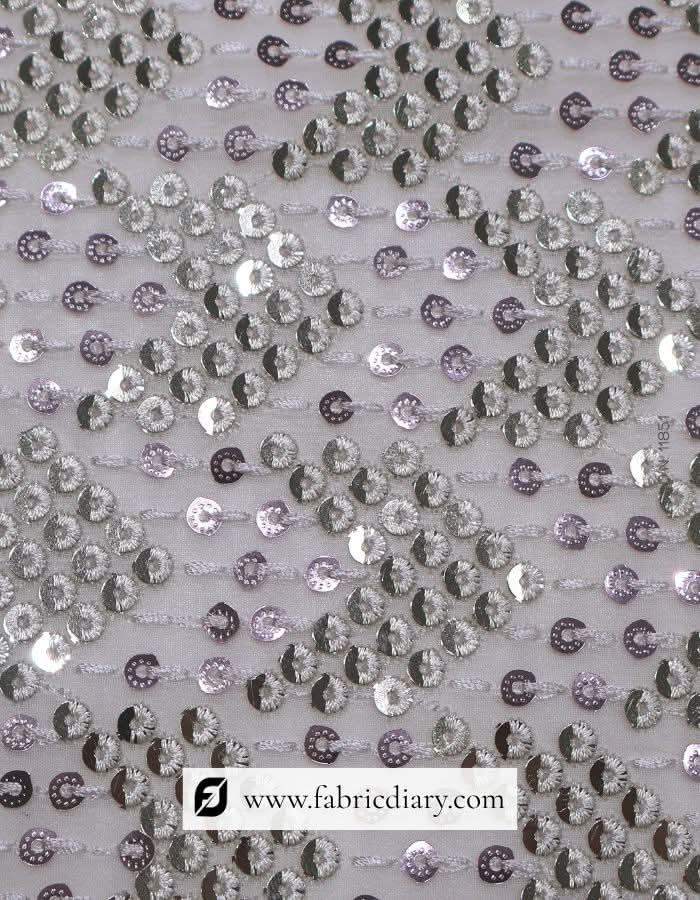 Georgette fabric with exclusive sequin design – embroidered material for boutiques
