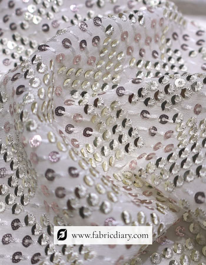 Exclusive Sequins Fabric in Allover Design on Georgette – #85