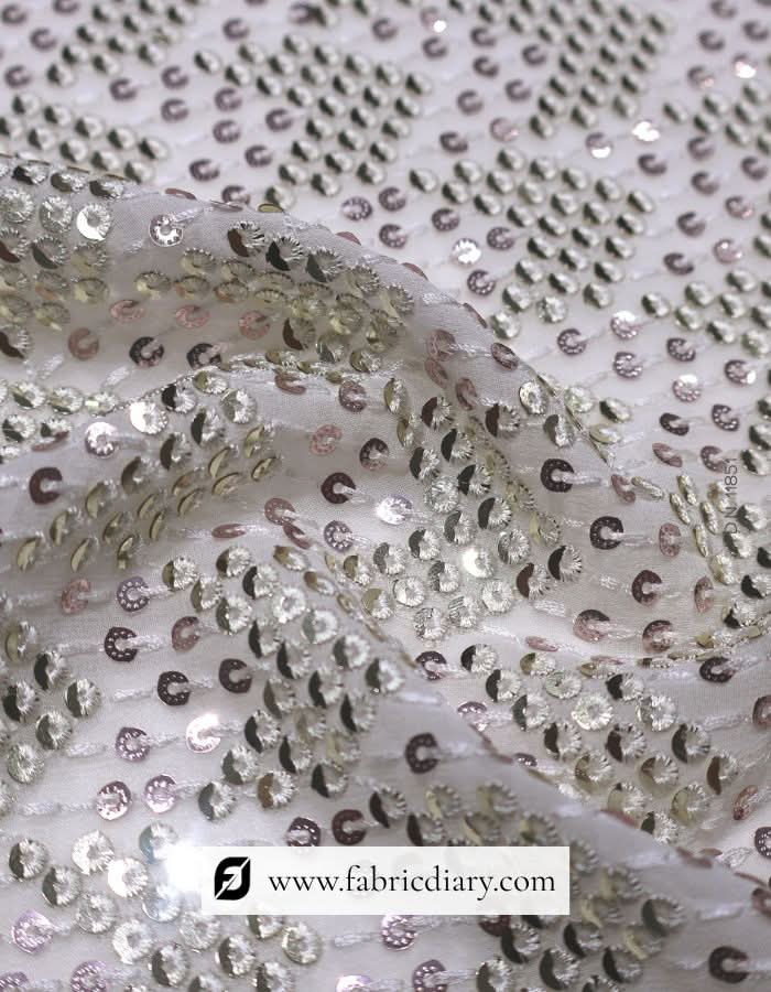 Sequins fabric for custom dress making – exclusive georgette embroidery India