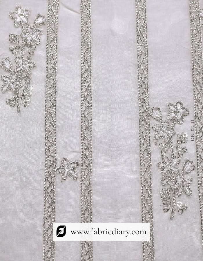 Lining pattern chain stitch fabric – embroidered textile for boutique garments