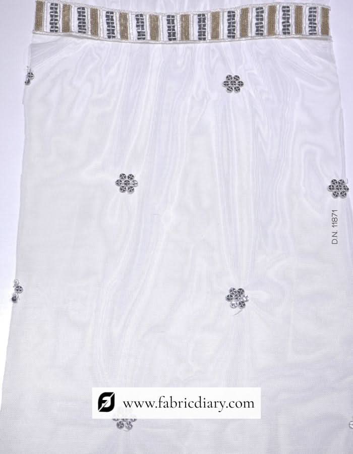 Wholesale two side sequins border dupatta – net embroidered fabric for dressmakers