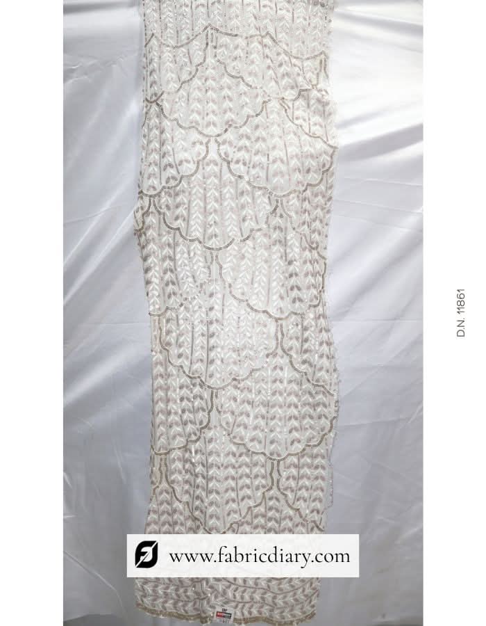 Designer sequin fabric with daman embroidery – custom ethnic fabric exporter