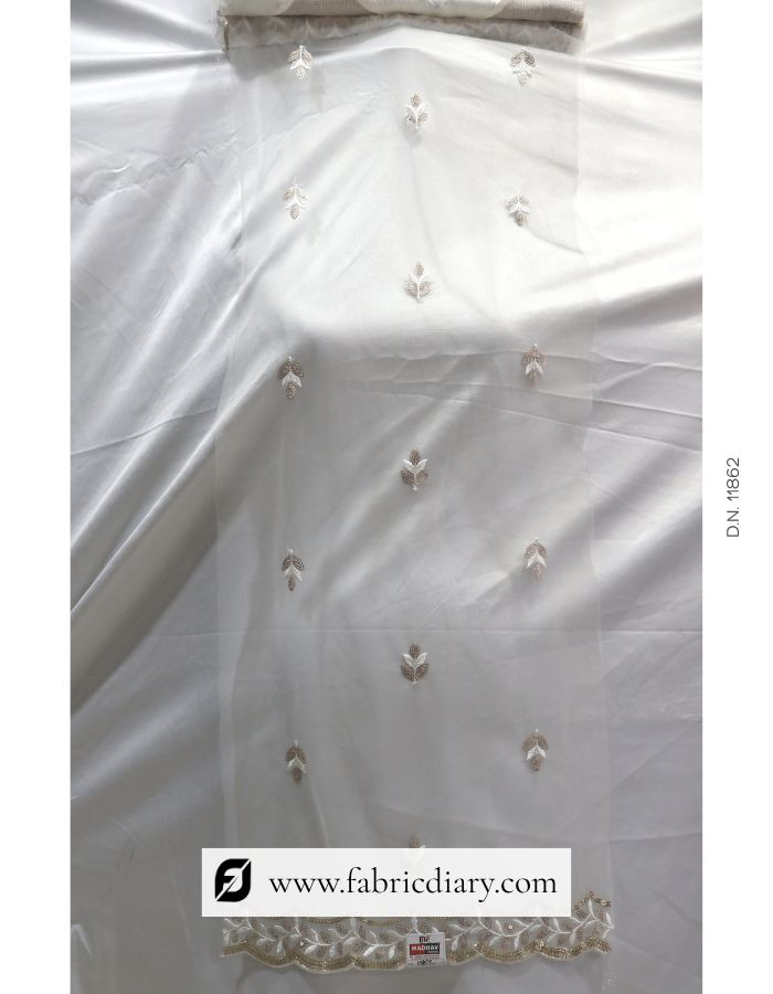 Copper with Viscose Thread Work Embroidered Dupatta Fabric – #862