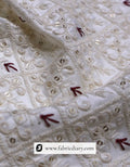 White Malai Satin Sherwani Fabric