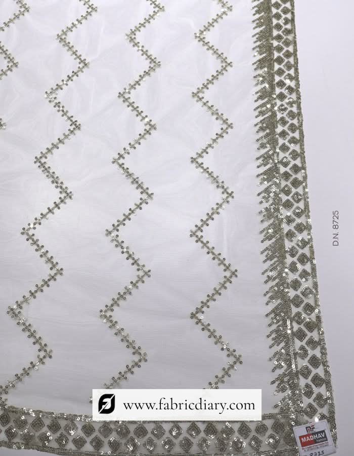 Buy dyeable gold sequin dupatta – net embroidered scarf for fashion collections