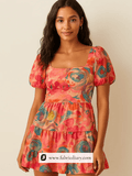 Muslin fabric with modern abstract prints
