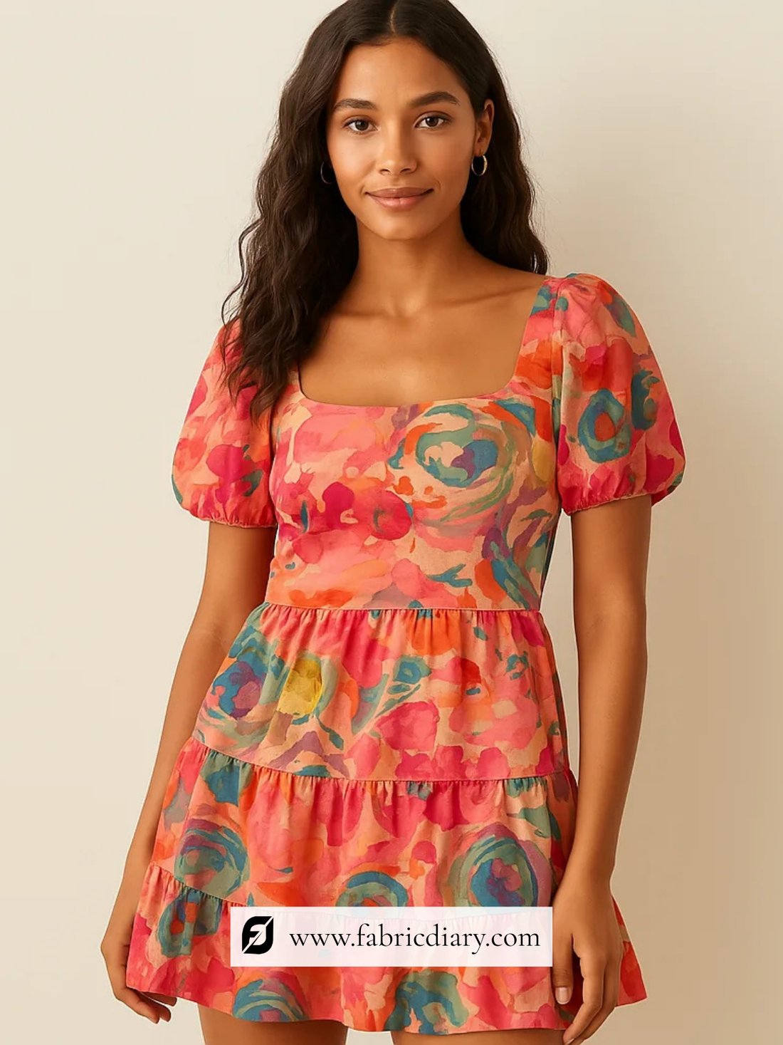 Featuring Vibrant Printed Poly Muslin Fabric