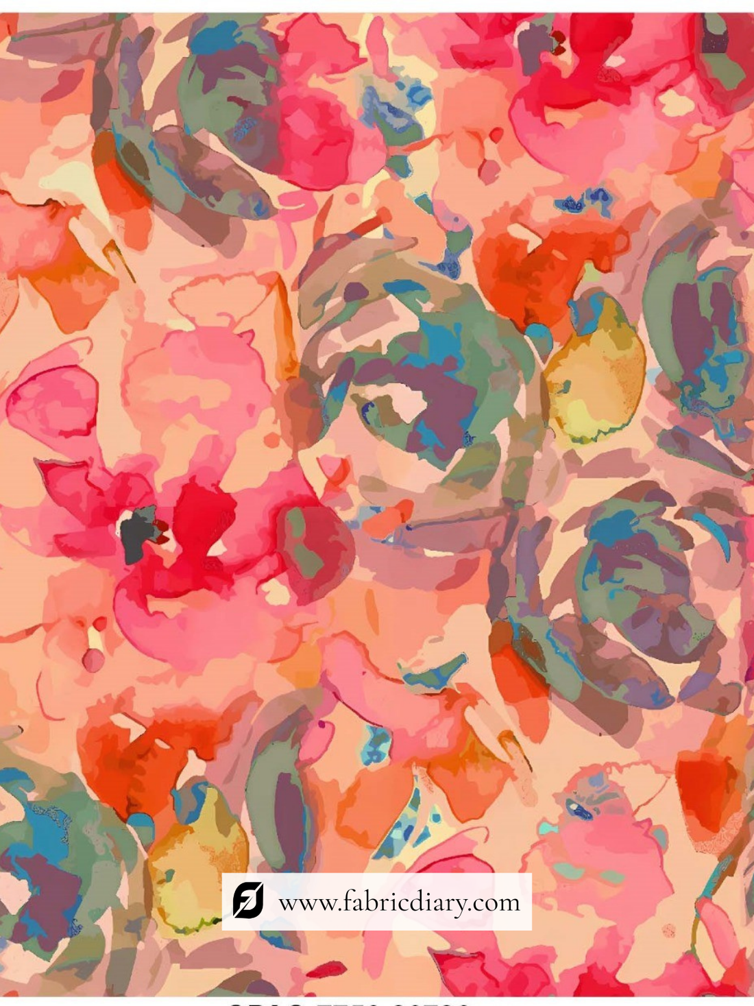 Printed Muslin Fabric In Abstract Pattern