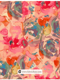 Printed Muslin Fabric In Abstract Pattern