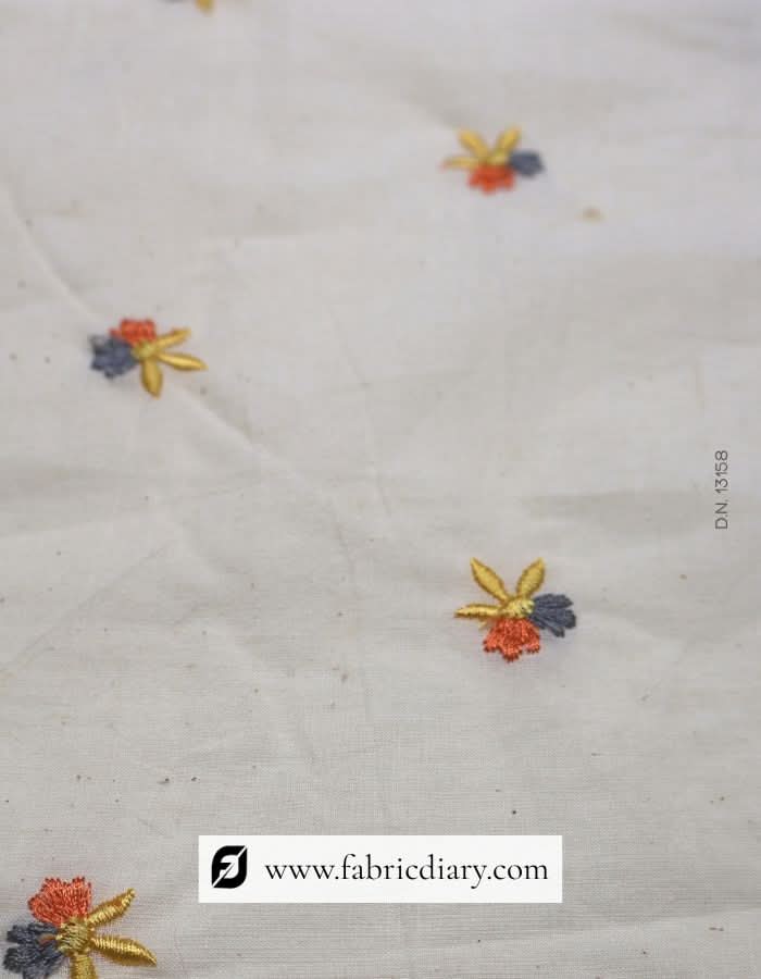 Buy designer organic butti cotton fabric online