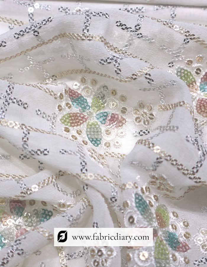 Floral Multicolor Sequins Fabric for Garments – #902