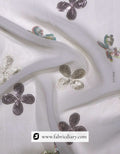 Bridal fabric with multicolor sequins – wholesale embroidered textile for gowns