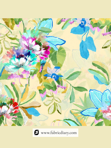 Floral Printed Fox Georgette Print Fabric