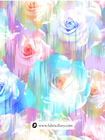 Floral Printed Pure Raw Silk Satin Fabric